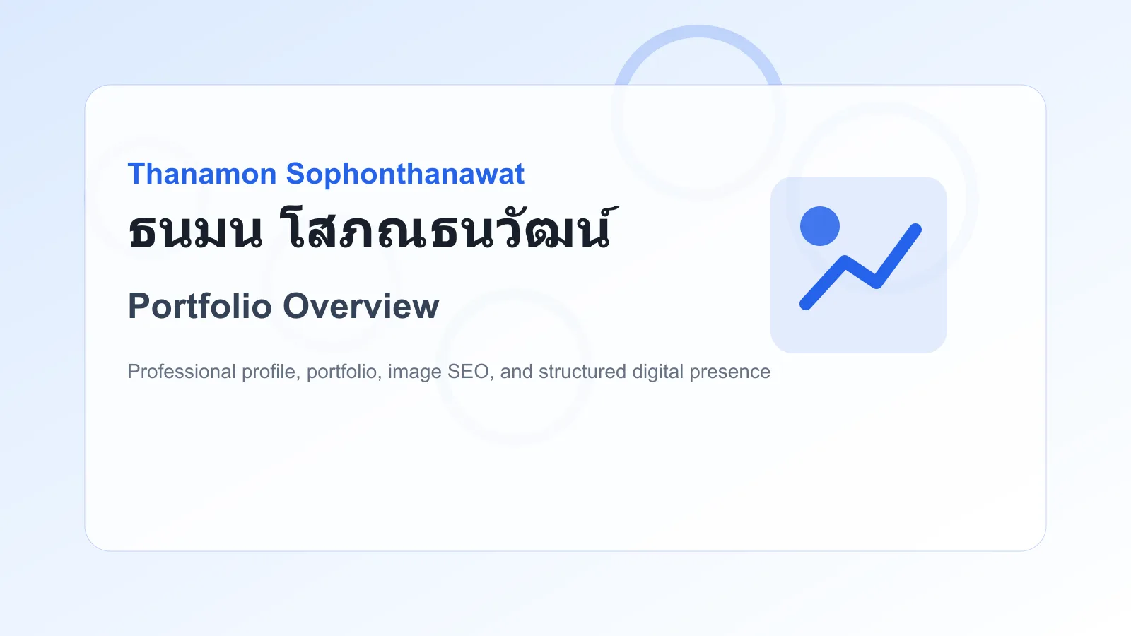 Portfolio Overview of ธนมน โสภณธนวัฒน์ Thanamon Sophonthanawat