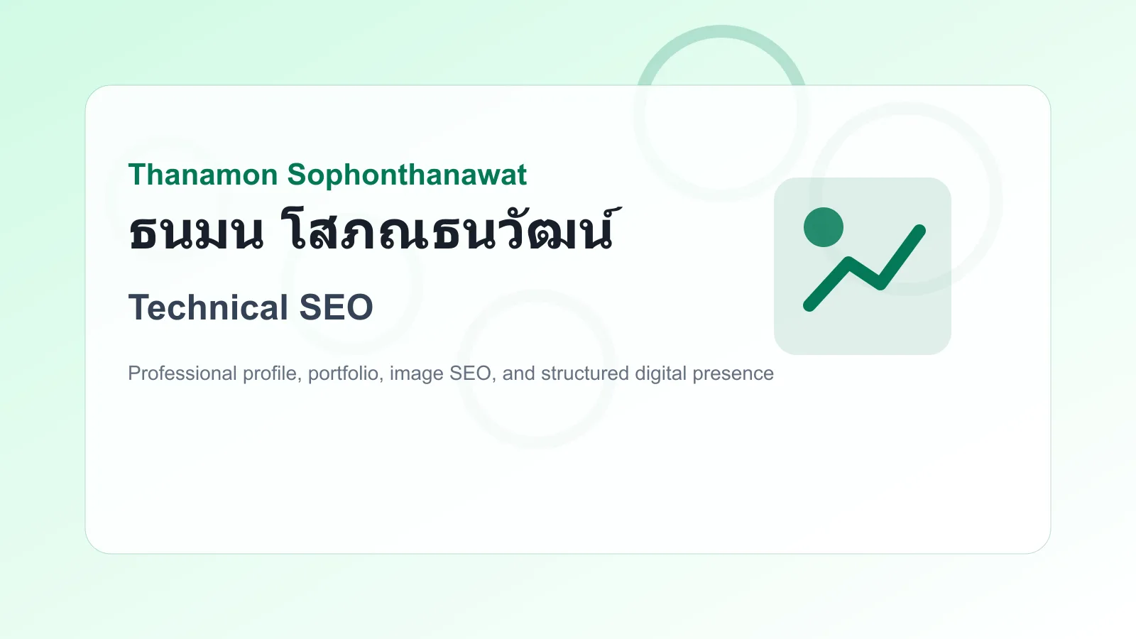 Technical SEO of ธนมน โสภณธนวัฒน์ Thanamon Sophonthanawat