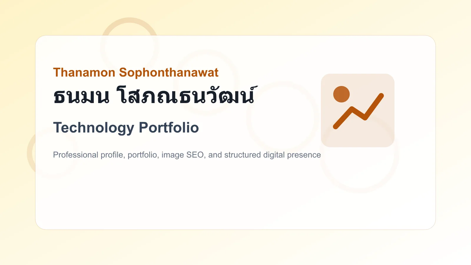 Technology Portfolio of ธนมน โสภณธนวัฒน์ Thanamon Sophonthanawat